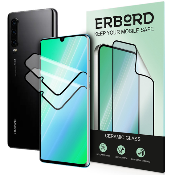 2x keramické hybridní sklo ERBORD pro Huawei P30 Pro