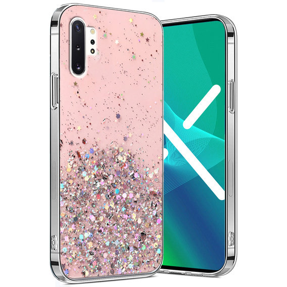 Pouzdro pro Samsung Galaxy Note 10 Plus, Glittery, růžové
