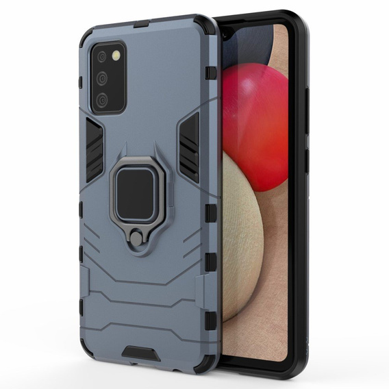 Pouzdro pro Samsung Galaxy A02S, Kickstand Ring, modré