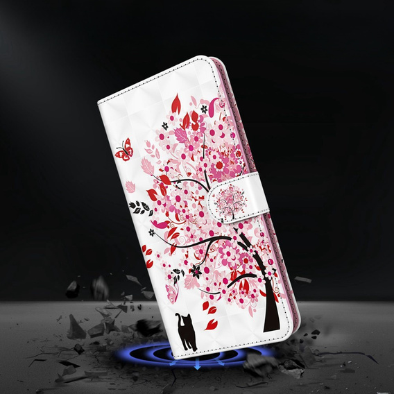 Klopové pouzdro pro Oppo A17, Wallet Light Spots Decor, tree, bílé