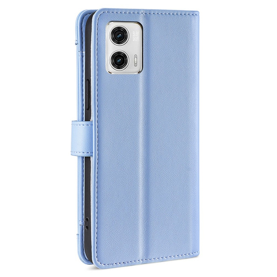 Klopové pouzdro pro Motorola Moto G73 5G, Wallet Zipper Pocket, modré