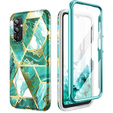 Pouzdro pro Samsung Galaxy A14 4G/5G, Suritch Full Body Marble, zelené