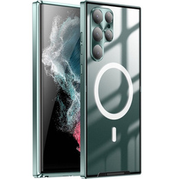 Ochranné pouzdro na fotoaparát pro Samsung Galaxy S22 Ultra, CamShield MagSafe, transparentní / zelené