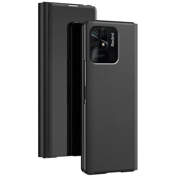Pouzdro pro Xiaomi Redmi 10C, Clear View, černé