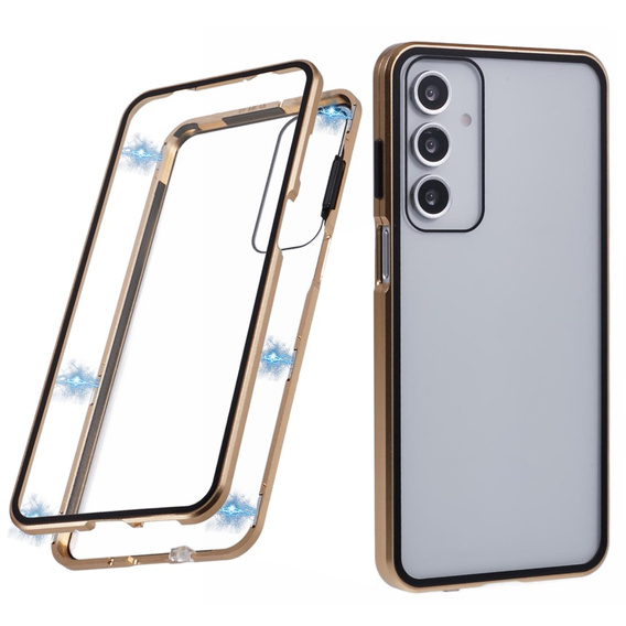 Pouzdro pro Samsung Galaxy A16, Magnetic Dual Glass, zlaté