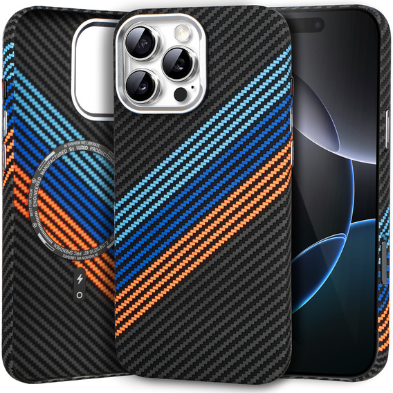Pouzdro pro iPhone 16 Pro, Carbon Fiber MagSafe, námořnicky modré