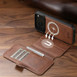 Flipové pouzdro 2 v 1 pro iPhone 17 Pro, SUTENI, pro MagSafe, hnědé