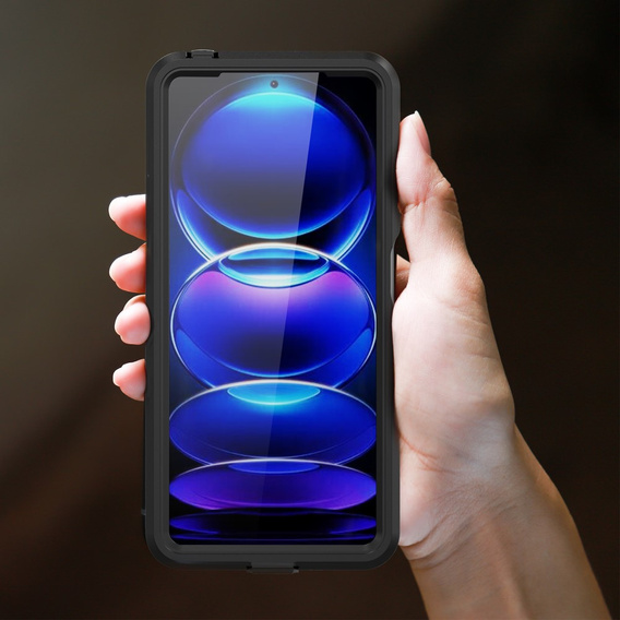 Vodotěsné pouzdro IP68 pro Xiaomi Redmi Note 12 Pro 5G, Redpepper, černé