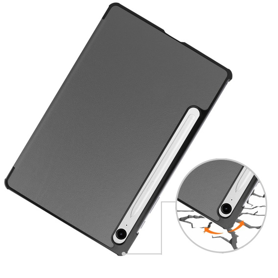 Pouzdro pro Samsung Galaxy Tab S9 FE, trojité, šedé
