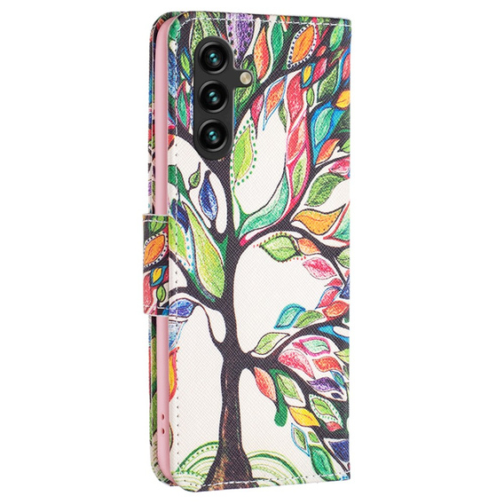 Klopové pouzdro pro Samsung Galaxy A05s, Wallet, Tree of life, bílé
