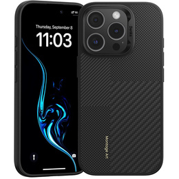 Pouzdro BENKS Kevlar pro iPhone 16 Pro Max, pro MagSafe, Carbon Fiber, černé