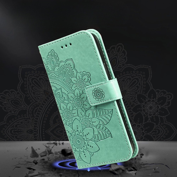 Klopové pouzdro pro Samsung Galaxy A54 5G, Mandala Flower, zelené