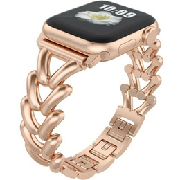 Náramek pro Apple Watch 1/2/3/4/5/6/7/8/SE/ULTRA 42/44/45/49MM, růžové růžové zlato