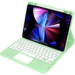 Pouzdro + klávesnice iPad Air 10.9 4 2020 / 5 2022, Touchpad, zelené