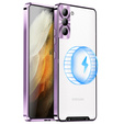 Ochranné pouzdro na fotoaparát pro Samsung Galaxy S21 FE 5G, CamShield MagSafe, transparentní / fialové