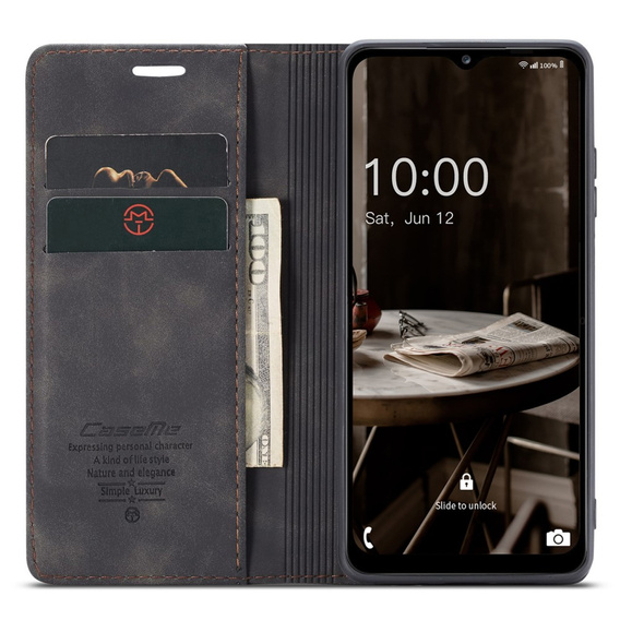 Pouzdro CASEME pro Samsung Galaxy A04S / A13 5G, Leather Wallet Case, černé
