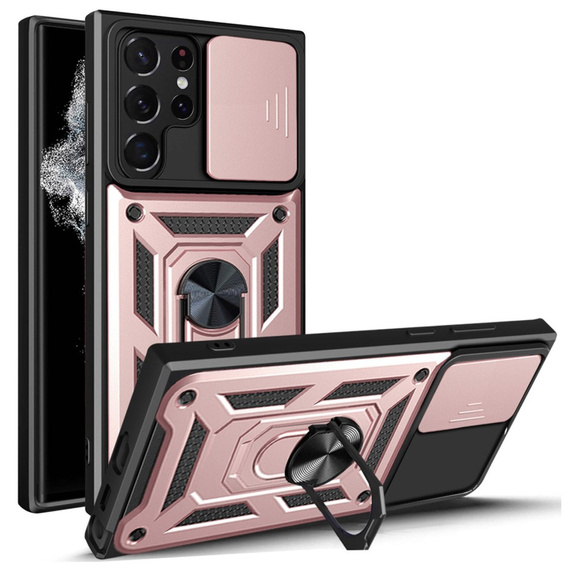 Pouzdro pro Samsung Galaxy S23 Ultra, CamShield Slide, růžové rose gold