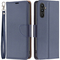 Klopové pouzdro pro Samsung Galaxy A34 5G, Wallet Litchi Magnet, námořnicky modré