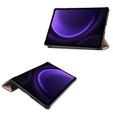 Pouzdro pro Samsung Galaxy Tab S9 FE, trojité, růžové rose gold