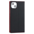 Klopové pouzdro pro iPhone 15, Litchi Skin Grain, černé