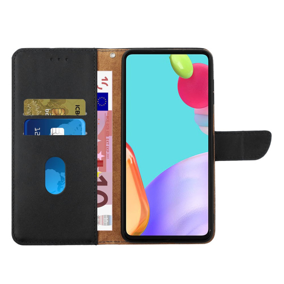 Flipové pouzdro Split Leather Wallet pro Samsung Galaxy A25 5G, Split Leather Wallet, černé