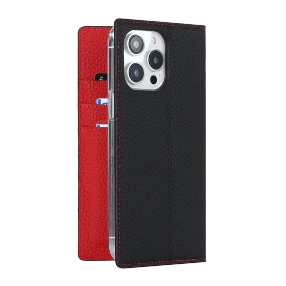 Klopové pouzdro pro iPhone 15 Pro Max, Litchi Skin Grain, černé
