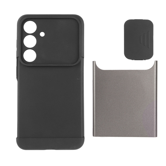 Pouzdro pro Samsung Galaxy S24, ERBORD CamProtect Slide Camera, šedé gunmetal