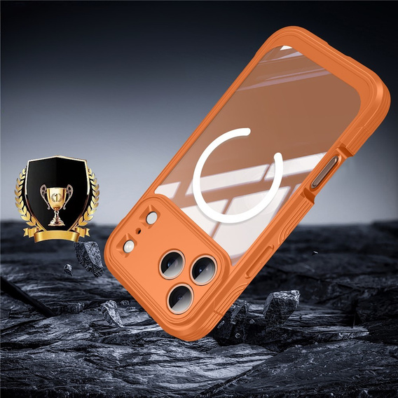 Nárazuvzdorné pouzdro se sklem, pro MagSafe pro iPhone 17 Pro, oranžové