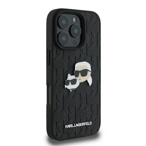 Pouzdro Karl Lagerfeld Hardcase Monogram Karl & Choupette Head Pin pro iPhone 16 Pro