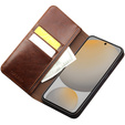 Flipové pouzdro pro Samsung Galaxy S25 FE, QIALINO Leather Wallet, hnědé