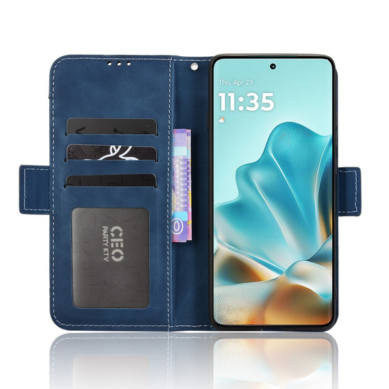 Klopové pouzdro pro Motorola Edge 60 / 60 Fusion, Card Slot, námořnicky modré
