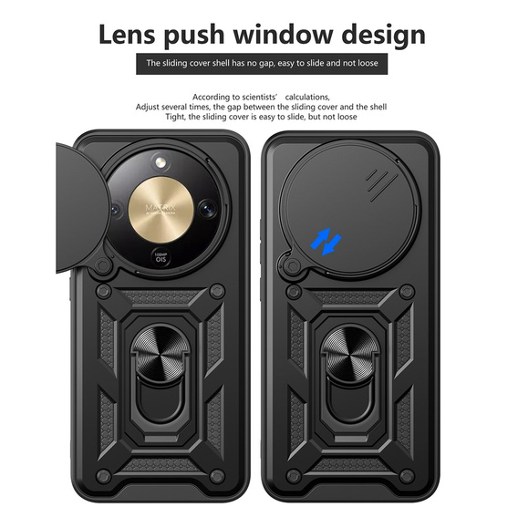 Pevné pouzdro CamShield Slide s krytem fotoaparátu a kroužkem pro Honor Magic 8 Lite
