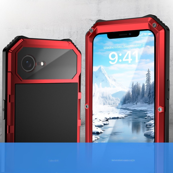Pancéřové pouzdro pro iPhone 16E, R-JUST, červené