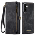 CASEME pouzdro pro Samsung Galaxy A56 5G, Retro Leather Wallet, s páskem, černé
