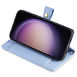 Klopové pouzdro pro Samsung Galaxy M34, Wallet Zipper Pocket, modré