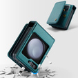 Flipové pouzdro CASEME pro Samsung Galaxy Z Flip5 5G, Litchi Wallet, zelené