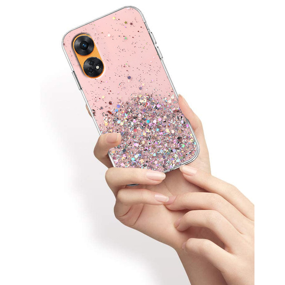 Pouzdro pro Oppo Reno8 T, Glittery, růžové