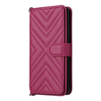 Flipové pouzdro pro Oppo Reno 13F 5G, Crossbody Leather Wallet, kaštanové