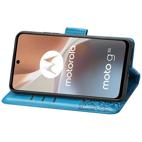 Klopové pouzdro pro Motorola Moto G32, Butterfly, modré
