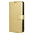 Klopové pouzdro pro Samsung Galaxy A26, Crazy Horse Wallet, zlaté