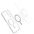 Pouzdro MagSafe Spigen pro Samsung Galaxy S24 FE, Ultra Hybrid, transparentní / bílé + 9H tvrzené sklo