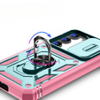 Pouzdro pro Samsung Galaxy S23, CamShield Slide, zelený / růžové