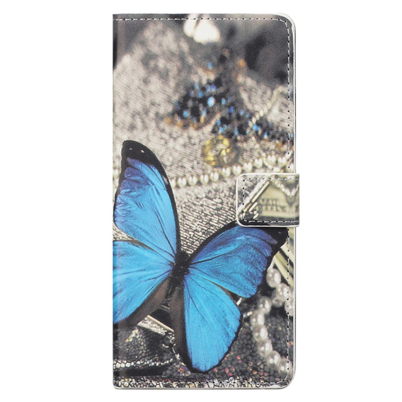 Klopové pouzdro pro Xiaomi Redmi Note 12S, Wallet Butterfly, modré