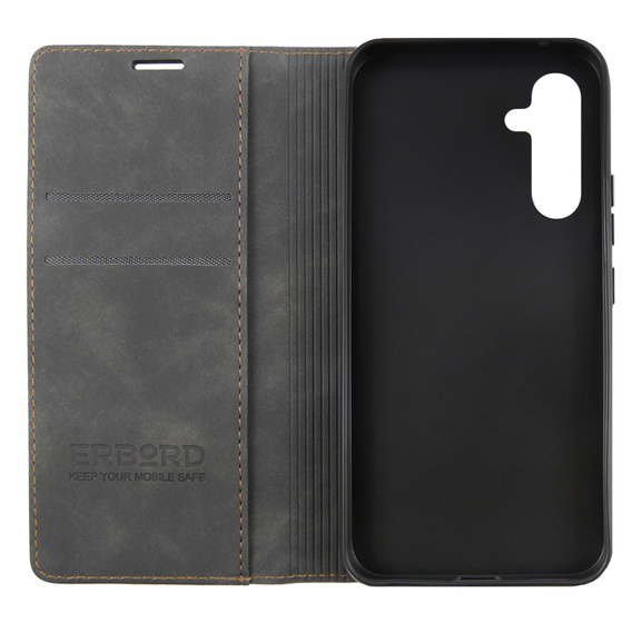 Pouzdro pro Samsung Galaxy A54, ERBORD Vintage peněženka s klopou, černé