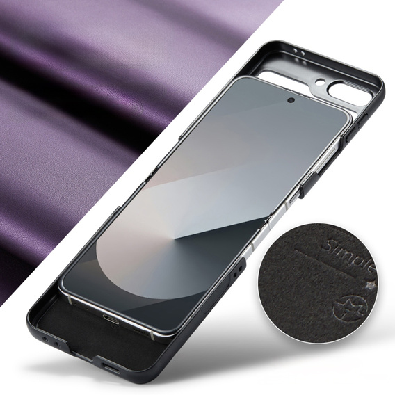 Pouzdro pro Samsung Galaxy Z Flip7 FE / Z Flip6, CASEME Litchi Leather, fialové