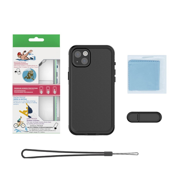Vodotěsné pouzdro IP68 pro iPhone 15 Plus, černé