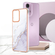 Ochranné pouzdro pro Motorola Moto G24 / G24 Power / G04, Marble Slim Case, bílé