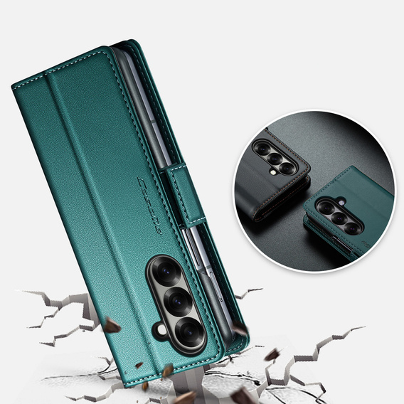 CASEME Litchi Peněženkové flipové pouzdro pro Samsung Galaxy Z Fold7 5G