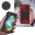 Pouzdro pro iPhone 13 Pro Max, R-JUST CamShield Slide, pancéřované, červeně / černé