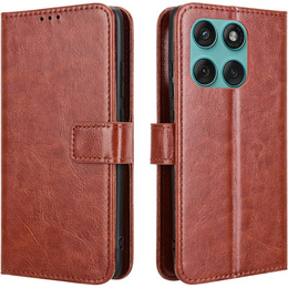 Klopové pouzdro pro Motorola Edge 60 / 60 Fusion, Crazy Horse Wallet, hnědé